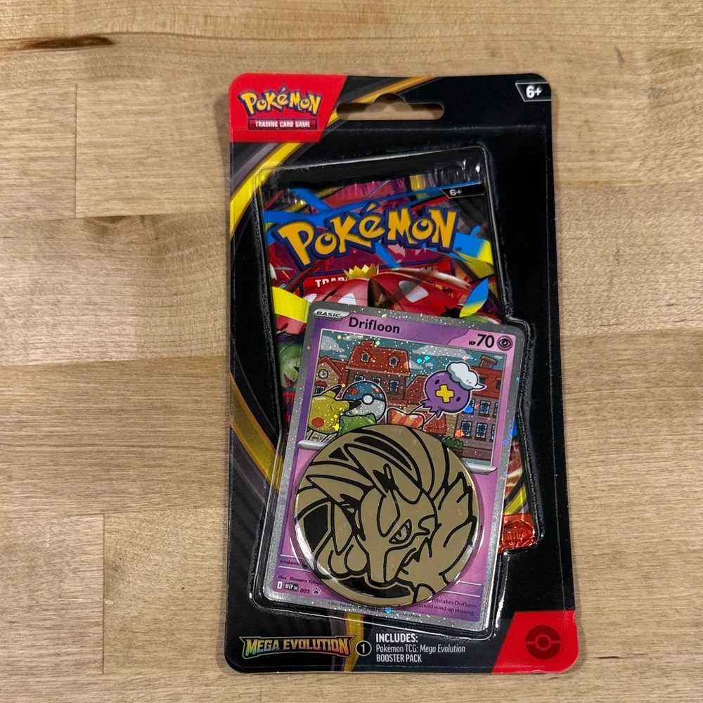 Pokemon Mega Evolution Pack with Drifloon Card and Gold Coin New